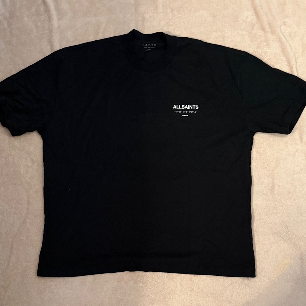 All Saints Men's Black Short Sleeve Tee